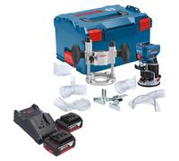 Bosch GKF 18V-8 Professional Affleureuse sans fil 18 V 8,0 mm Brushless + 2x batterie 5,0 Ah + chargeur + unité d'immersion + L-Boxx