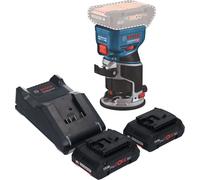 Bosch GKF 18V-8 Professional Affleureuse sans fil 18 V 8,0 mm Brushless + 2x batterie ProCORE 4,0 Ah + chargeur