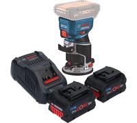 Bosch GKF 18V-8 Professional Affleureuse sans fil 18 V 8,0 mm Brushless + 2x batterie ProCORE 8,0 Ah + chargeur