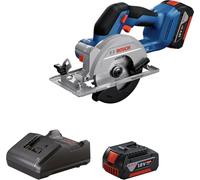 Bosch - Scie circulaire sans fil 18 V 140 mm, 2 batteries 4,0 Ah Li-Ion, chargeur 06019M3122