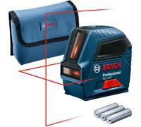 Bosch Professional Laser de lignes GLL 2-10 – laser rouge, portée jusqu’à 10 m, 3 piles AA, housse