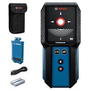 BOSCH GMS120-27 Scanner Mural et détecteur de Goujons, détecte Le Bois, Le métal et Les Fils sous Tension derrière Votre Mur - Comprend 2 Piles AA et Une Pochette