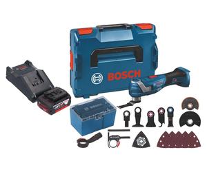 Bosch GOP 18V-34 Professional Cutter multifonction sans fil 18 V Starlock Plus + 1x batterie 5,0 Ah + chargeur + 17 pces. d'accessoires + L-Boxx