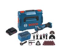Bosch GOP 18V-34 Professional Cutter multifonctions sans fil 18 V Starlock Plus + 1x batterie ProCore 4,0 Ah + 17 pces. d'accessoires + L-Boxx - sans chargeur