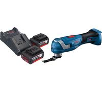 Bosch GOP 18V-34 Professional Cutter multifonctions sans fil 18 V Starlock Plus + 2x batterie 5,0 Ah + chargeur
