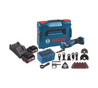 Bosch GOP 18V-34 Professional Cutter multifonctions sans fil 18 V Starlock Plus + 2x batterie 5,0 Ah + chargeur + 17 pces. d'accessoires + L-Boxx