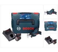 Bosch GSA 12V-14 Li-Ion Professional Scie sabre sans fil avec boîtier L-Boxx + 2x Batteries GBA 12 V 3,0 Ah + Chargeur GAL 1230