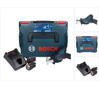 Bosch GSA 12V-14 Scie sabre sans fil 12 V + 2 x Batteries 3,0Ah + Chargeur rapide + Coffret de transport L-Boxx ( 060164L976 )
