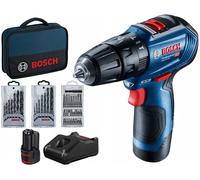Bosch - Perceuse-visseuse sans fil 12 V avec accessoires, 2 batteries Li-lon 2,0 Ah, avec accessoires, chargeur 06019G9101