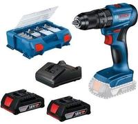 Bosch GSB 185-LI Perceuse-visseuse à percussion sans fil 18V 2x2Ah + 82 accessoires 0615990N2P