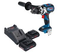 Bosch GSB 18V-110 C Professional : perceuse-visseuse à percussion sans fil 18 V, 110 Nm, moteur sans balais + 2 batteries ProCORE 4,0 Ah + chargeur