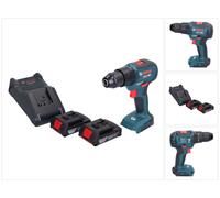 Bosch GSB 18V-55 Professional Perceuse-visseuse à percussion sans fil 18 V 55 Nm Brushless + 2x batterie 2,0 Ah + chargeur