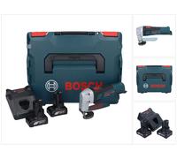 Bosch GSC 12V-13 Cisaille à tôle sans fil 12V avec clé à six pans + 2x Batteries 6,0 Ah + Chargeur + Coffret L-BOXX