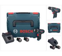 Bosch GSR 12V-15 Professional Perceuse-visseuse sans fil avec boîtier L-Boxx + 2x Batteries GBA 3,0 Ah + Chargeur GAL 1230
