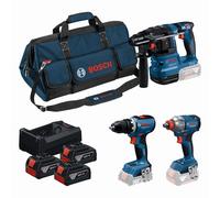 BOSCH GSR+GDX+GBH+3x5,0Ah+GAL 12V/18V-80 PROFESSIONAL Ensemble de 3 outils 18V 0615A50093
