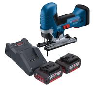 Bosch GST 18V-125 S Professional Scie sauteuse sans fil 18 V 125 mm Brushless + 2x batterie 4,0 Ah + chargeur