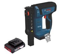 Bosch GTH 18V-14 : Agrafeuse sans fil pour bois, 18 V, 10,6 x 6 - 14 mm, moteur sans balais + 1 batterie 2,0 Ah - sans chargeur