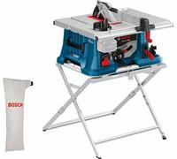 Bosch Professional 18V System scie sur table sans-fil BITURBO GTS 18V-216 + support de travail GTA 560 (1 lame, poussoir de sécurité, butée d’onglet, butée parallèle, protège-lame, sac à poussière)