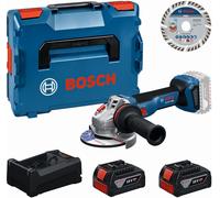 Bosch Meuleuse d'angle sans fil GWS 18V-11 S – Kit 2× GBA 5,0 Ah, disque 125 mm, L-BOXX