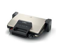 Bosch Hausgeräte TCG3302 Gril de contact, Machine à panini, Argent, Transparent