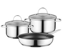 Bosch Batterie de cuisine HEZ9SE030 – 3 pièces inox, 2 cocottes + 1 poêle (induction)