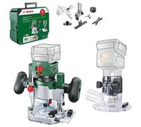 Bosch Home and Garden Défonceuse plongeante/de coupe 2en1 sans fil Défonceuse AdvancedTrimRouter 18V-8 (pour les bords, fentes, motifs créatifs ; 2 bases, accessoires, boîte de rangement)