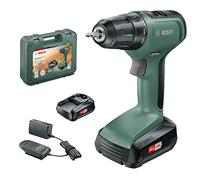 Bosch Home and Garden Perceuse-visseuse sans fil Bosch - UniversalDrill 18 (2 batteries 18V-1,5Ah et chargeur, livré avec deux embouts de vissage et coffret)