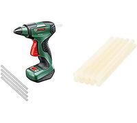 Bosch Home and Garden Pistolet à colle sans fil Bosch - PKP 3,6 LI (livré avec 4 bâtons de colle et un chargeur USB) + Lot de 10 bâtons de colle pour plastique