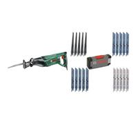 Bosch Home and Garden Scie sabre - PSA 900 E (Livrée avec 1 lame pour bois + 1 lame pour bois et métal) Vert + 20 pièces Lame de scie sabre ToughBox Top Seller for Wood and Metal