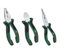 Bosch Set de 3 pinces 1600A02C0S - universelle, à bec long, coupante diagonale, ergonomiques