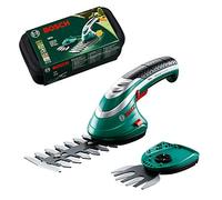 Bosch Home and Garden Set Sculpte-Haies et Taille-Herbes sans fil - Isio (3,6 V 1,5 Ah, Set 2 Lames, Chargeur) 600833102 Aqua Green
