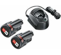 BOSCH Home & Garden 1600A01L3E BOSCH Home & Garden Werkzeugakkus mit Ladegerät Starter-Set 12V Li-Ion 2x 1,5 Ah