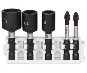 BOSCH Impact Control Assortiment de douilles adaptables, 5 pieces 2608522350