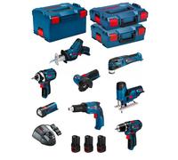 BOSCH Kit 12V BMK8-28AD3 (GSR 12V-15+GTB 12V-11+GDR 12V-105+GWS 12V-76+GST 12V-70+GOP 12V-28+GSA 12V-14+GLI 12V-80+3 x 2,0Ah)