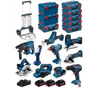 BOSCH Kit 18V BK1001 (GST18V-LIS+GKS18V-LI+GBH18V-21+GWS18-125V-LI+GSR18V-55+GSA18V-LIC+GDX18V-180+GLI18V-300+GHO18V-LI+3x4,0Ah)