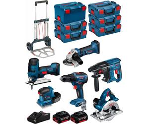 BOSCH Kit 18V BK601 (GST 18V-LIS+GKS 18V-LI+GSS 18V-10+GSR 18V-55+GBH 18V-21+GWS 18-125V-LI+ 2x4,0Ah+GAL18V-40+6xL-Boxx+Caddy)
