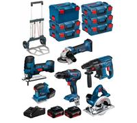 BOSCH Kit 18V BK602 (GST 18V-LIS+GKS 18V-LI+GSS 18V-10+GSR 18V-55+GBH 18V-21+GWS 18-125V-LI+ 2x5,0Ah+GAL18V-40+6xL-Boxx+Chariot)