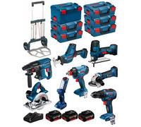 BOSCH Kit 18V BK801 (GST18V-LIS+GKS18V-LI+GBH18V-21+GWS18-125V-LI+GSR18V-55+GSA18V-LIC+GDX18V-180+GLI18V-300+3x4,0Ah+GAL18V-40)