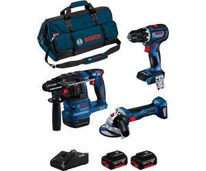 BOSCH Kit BK3012BAG (GBH 18V-22 + GSR 18V-90 C + GWS 18V-7 + 2 x 5.0 Ah + GAL18V-40 + HDBAG)