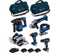 BOSCH Kit BK604BAG (GSB18V-90C +GDX18V-200 +GKS18V-57-2 +GST 18V-125B +GBH18V-22 +GWS18V-10 + 3x4.0Ah PC +GAL18V-40 + 2xHDBAG)