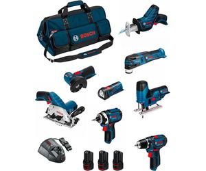 BOSCH Kit BMKB8-28BD3 (GSR12V-15+GDR12V-105+GKS12V-26+GWS12V-76+GST12V-70+GOP12V-28+GSA12V-14+GLI12V-80+3x2,0Ah+GAL1230CV+HDBAG)