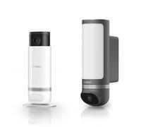 Bosch Kit de caméras de Surveillance intelligentes Smart Home, 1x caméra extérieure II Anthracite, 1x caméra intérieure II, Full-HD avec sirène d'alarme intégrée, Compatible avec Amazon Alexa