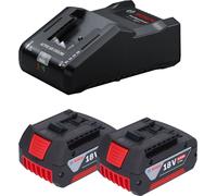 Bosch Kit de démarrage 2x GBA 18 V / 4 Ah / 4000 mAh batterie Li-Ion ( 2x 1600Z00038 ) + chargeur GAL 18V-160 Professional ( 1600A02T5G )