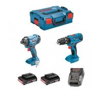 BOSCH Kit perceuse GSB 18V-21 + visseuse à choc GDR 18V-160 avec deux batteries 2.0Ah et coffret