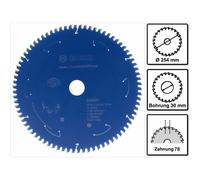 Bosch 1x Kreissägeblatt Expert for Laminated Panel (Spanplatten, Sägeblatt Ø 254 x 30 x 2,6 mm, 78 Zähne, Professional Zubehör Akku Tischkreissäge)