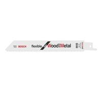 Bosch Lame de scie sabre S 922 HF Flexible pour bois et métal, 100 pièces
