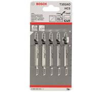Bosch Lames de scie sauteuse T101AO HCS pour bois 56 mm – Pack de 5