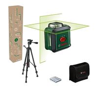 Bosch Laser lignes UniversalLevel 360 avec trépied premium (laser lignes vertical et horizontal avec laser à 360° pour un alignement dans toute la pièce, dans boîte carton pour e-commerce)