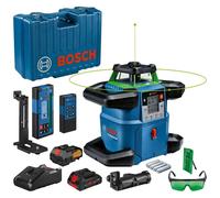 Bosch - Laser rotatif sans fil 18V, portée 650 m, avec récepteur et accessoires, 1 batterie 4,0 Ah, chargeur 0601061V00