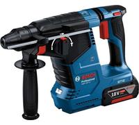 Bosch Professional GBH 187-LI - Marteau perforateur sans fil (18 V, 2 batteries de 5,0 Ah, chargeur, 2,4 J, diamètre de perçage béton : 24 mm, coffret plastique, One mandrin : divers accessoires)